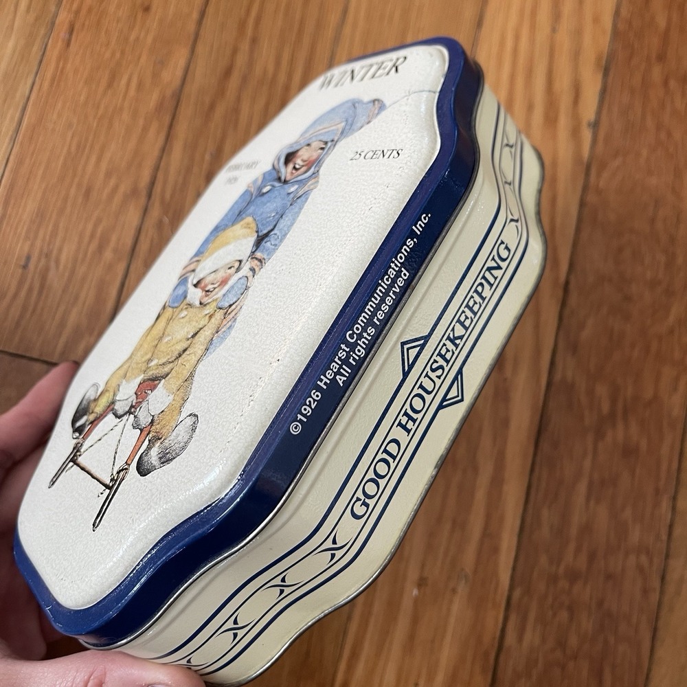 Vintage Good Housekeeping Set 4 Seasons Metal Tins Spring Summer Autumn Winter - Picture 8 of 12